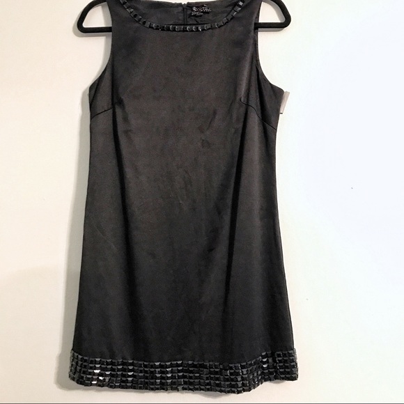 Dresses & Skirts - Black and rhinestone Satin Mini shift Dress